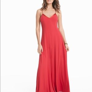 White House Black Market Tie-Up Slip Maxi Dress